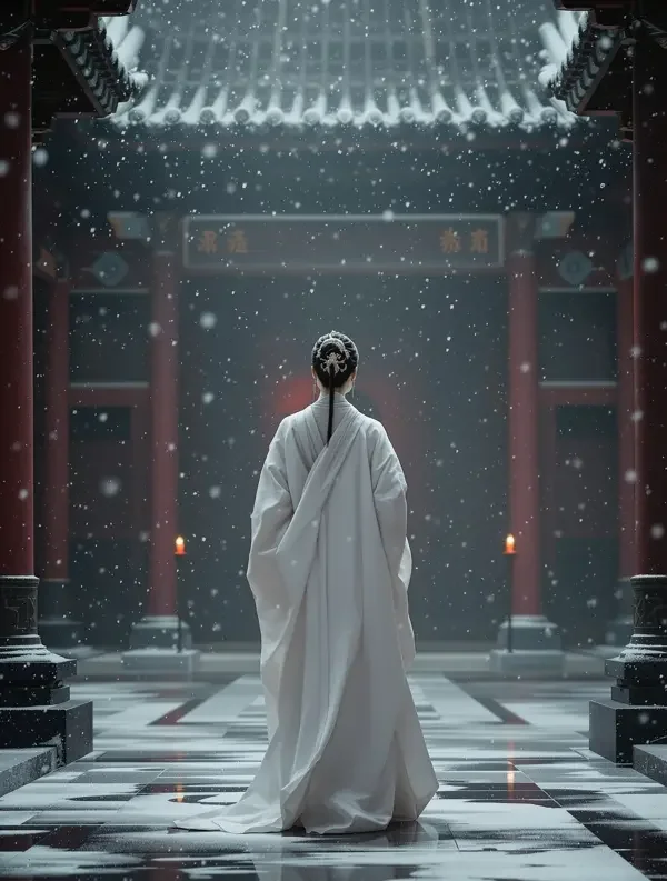雪落梅枝短剧封面，古装题材古装短剧