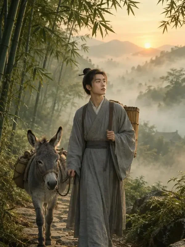 瓜牛与书生短剧封面，古装题材古装短剧